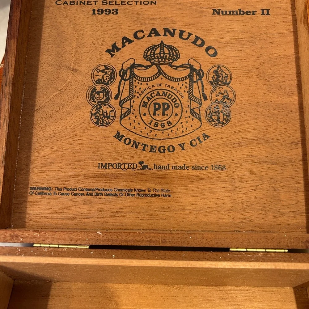 1990s Perdomo and Macanudo Wooden Cigar Boxes- Set of Two- EUC